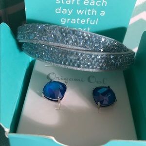 Icy Blue Swarovski Wrap/Royal Blue Set